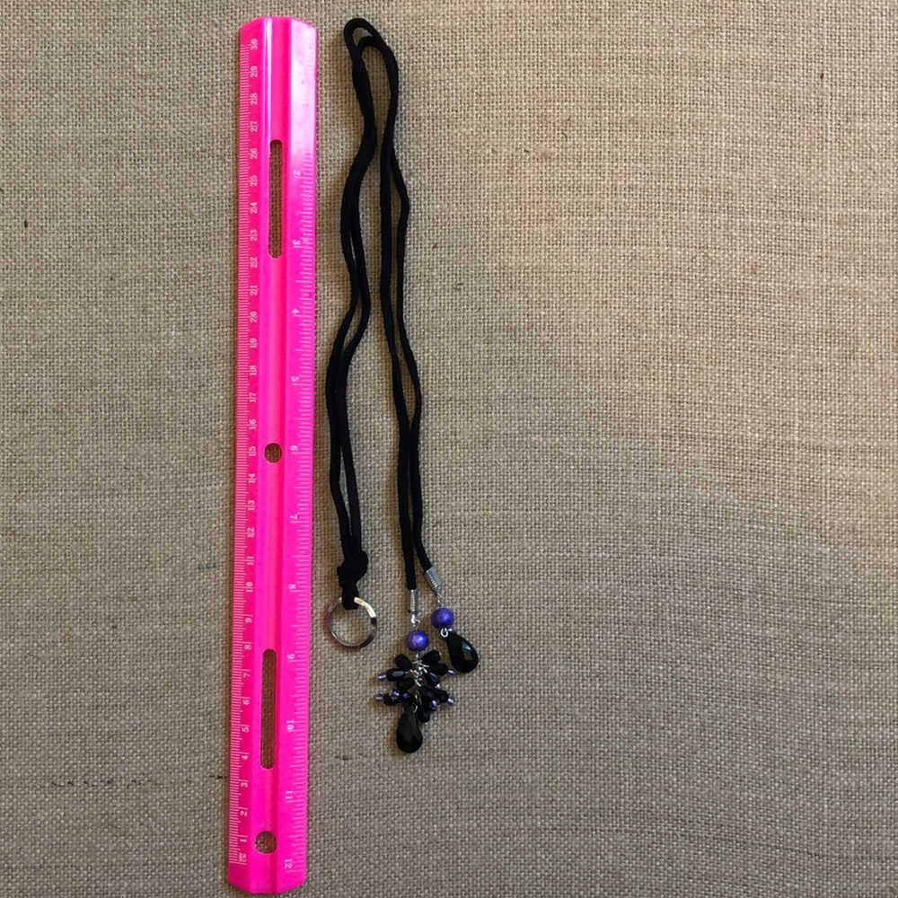 Black Onyx and Purple Chocker and Earring Set - Picture 4 of 8